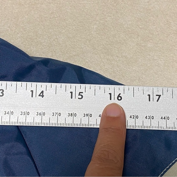 Powderhorn Mountaineering Jacket Girls Size 12 Tan Blue Vintage Down Jacket - Picture 14 of 17